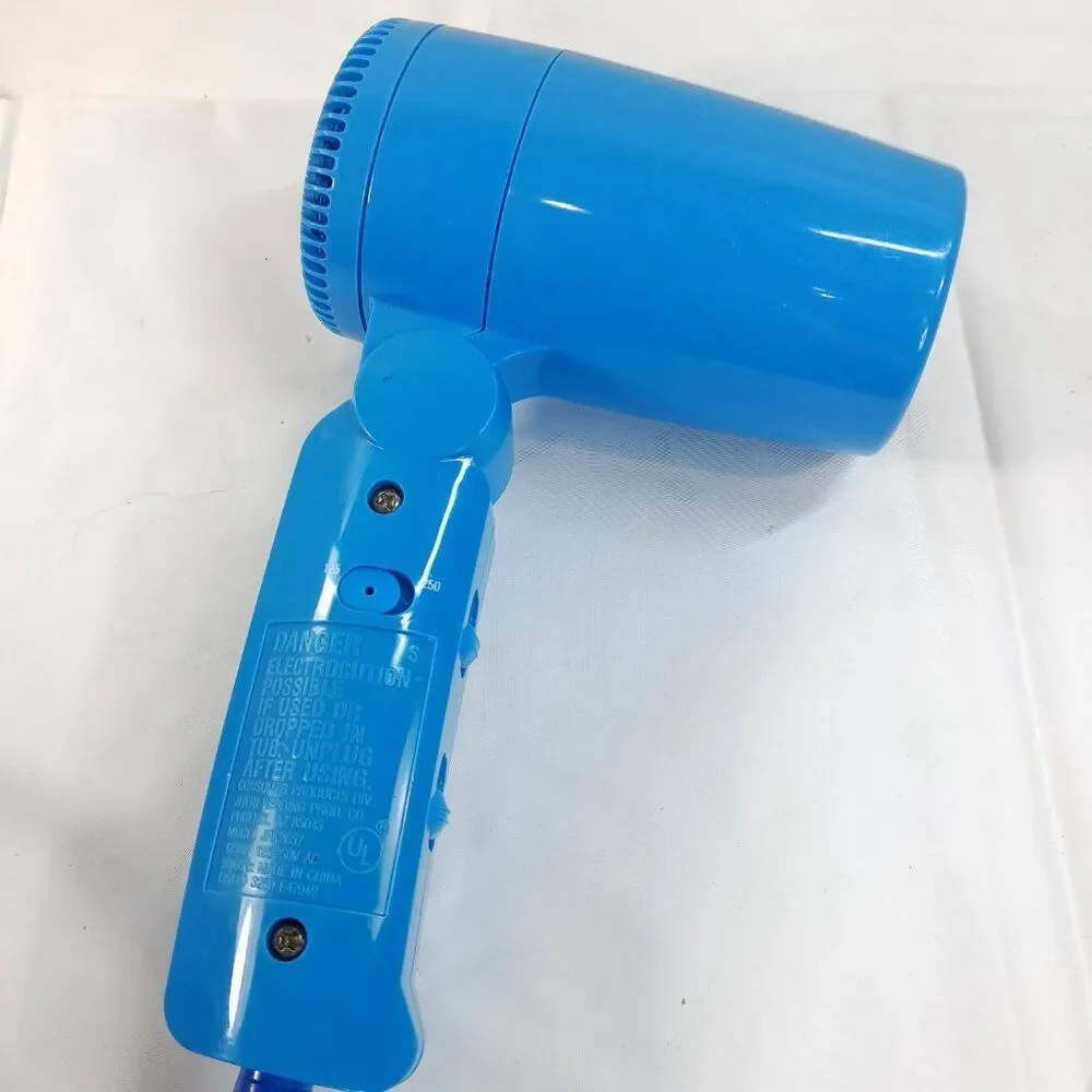 Jheri Redding‎ II Travel 1250 Hair Dryer Foldable folding blue JRK2657 Vintage